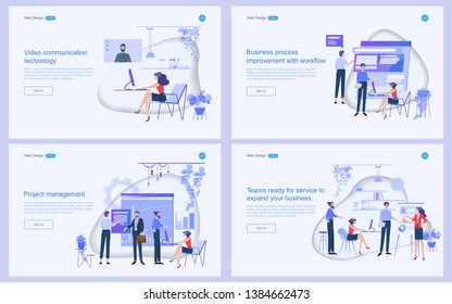 Set of flat design concept marketing for banner and website, landing page template. Content strategy and management,analysis, development Vector illustration. 
