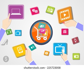 Set of flat design concepts for business strategy and creative process. Concepts for teamwork consulting on briefing, small business project presentation, planning, brainstorming and marketing ideas.
