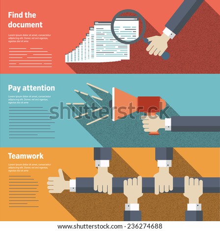 Set of flat design concepts for business- stock vector