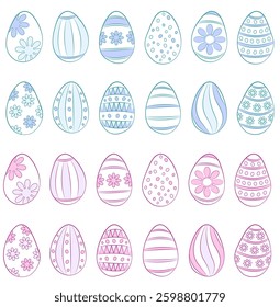 Set of flat design easter eggs