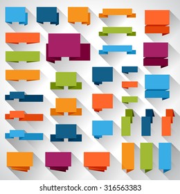 Set of flat design elements banners and tags.