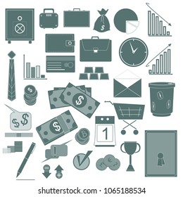 A set of flat design elements for business. Modern flat vector collection icons.