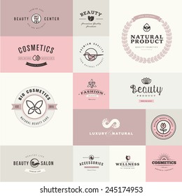 Set of flat design icons for beauty and cosmetics