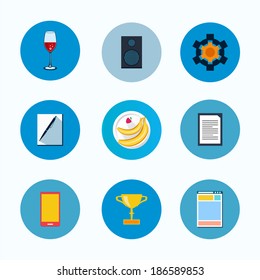 Set of flat design icons for business, web design, mobile application 