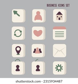 Set of flat design icons for business, IT and app interface