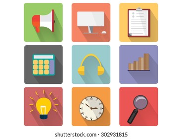 Set of flat design icons for Business