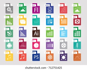 Set of flat design icons for Business, SEO, disign and Social media marketing, file tipe icon