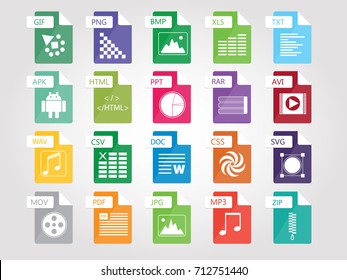 Set of flat design icons for Business, SEO, disign and Social media marketing, file tipe icon