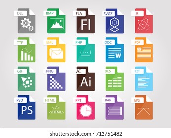 Set of flat design icons for Business, SEO, disign and Social media marketing, file tipe icon