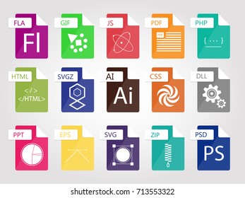Set of flat design icons for Business, SEO, disign and Social media marketing, file tipe icon