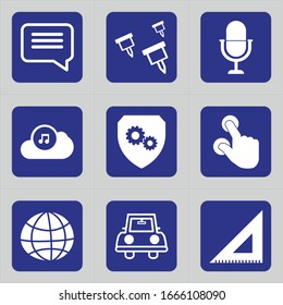 Set of flat design icons for internet and settings.