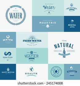 Set of flat design icons for water