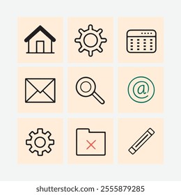 Set of flat design icons for web and mobile applications. Vector illustration.