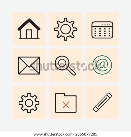 Set of flat design icons for web and mobile applications. Vector illustration.