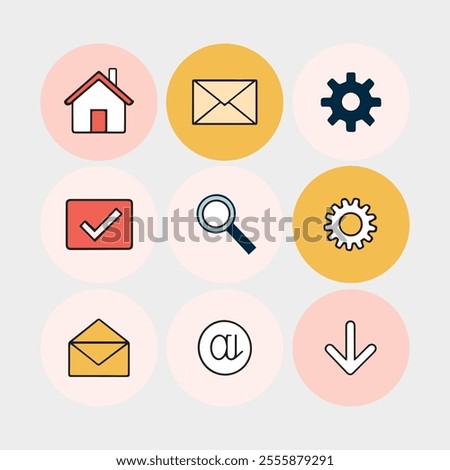 Set of flat design icons for web and mobile applications. Vector illustration.