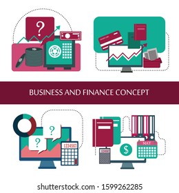 Set of flat design illustration concepts for business, finance, consulting, management, human resources, career, employment agency, Concepts for web banner with white background