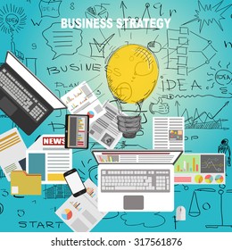 Set of flat design illustration concepts for business, finance, consultin Concepts for web banner and printed materials.g, management.