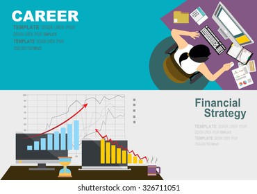 Set of flat design illustration concepts for business, finance, consulting, management, human resources, career, employment agency, staff training. Concepts for web banner and printed materials.