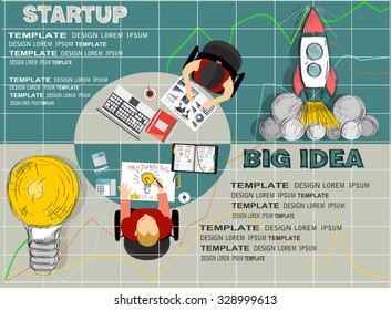 Set of flat design illustration concepts for big idea, business, finance, consulting, management, team work, analysis, strategy and planning, startup. Concepts for web banner and printed materials.