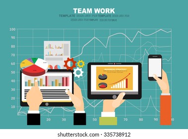 Set of flat design illustration concepts for business, finance, consulting, management, team work, analysis, strategy and planning. Concepts for web banner and printed materials.
