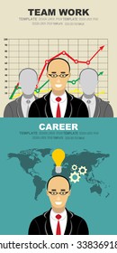 Set of flat design illustration concepts for business, finance, consulting, management, human resources, career,team work, staff training. Concepts for web banner and printed materials.