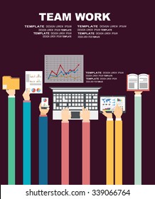 Set of flat design illustration concepts for business, finance, consulting, management, team work, analysis, strategy and planning. Concepts for web banner and printed materials.
