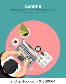 Set of flat design illustration concepts for business, finance, consulting, management, human resources, career, employment agency, staff training. Concepts for web banner and printed materials.