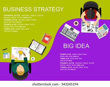 Set of flat design illustration concepts for big idea, business, finance, consulting, management, team work, analysis, strategy and planning, startup. Concepts for web banner and printed materials.