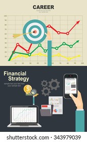Set of flat design illustration concepts for business, finance, consulting, management, human resources, career, team work, staff training. Concepts for web banner and printed materials.