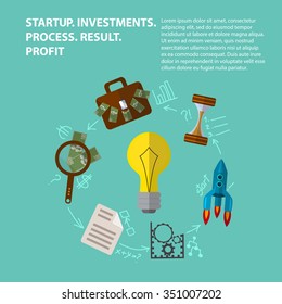Set of flat design illustration concepts for business, finance, management, analysis, strategy and planning, startup. Concepts for web banner and printed materials.