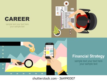 Set of flat design illustration concepts for business, finance, consulting, management, human resources, career, team work, staff training. Concepts for web banner and printed materials.