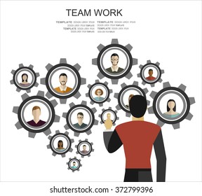 Set of flat design illustration concepts for business, finance, consulting, management, team work, analysis, strategy and planning. Concepts for web banner and printed materials.