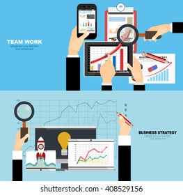 Set of flat design illustration concepts for business, finance, consulting, management, human resources, career,team work, staff training. Concepts for web banner and printed materials.