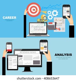 Set of flat design illustration concepts for business, finance, consulting, management, human resources, career,team work, staff training. Concepts for web banner and printed materials.