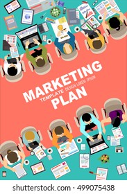 Set of flat design illustration concepts for business plan and marketing plan. Concepts for web banner and promotional material