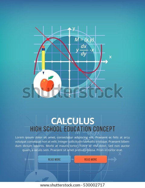 Set of flat design illustration\
concepts for calculus. Education and knowledge ideas. Mathematic\
science. Concepts for web banner and promotional\
material
