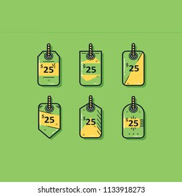 Set Flat Design Price Labels Vector Illustration Eps.10