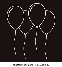 Set of flat design round vector kids white balloons.