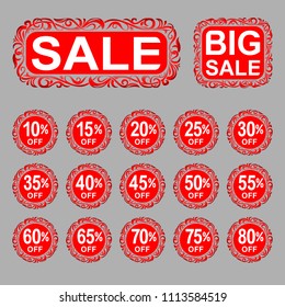 Set of flat design sale stickers and discount price tags. Vector illustrations for product promotions, online shopping, website and mobile website badges, ads, print material.