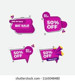 Set of flat design sale stickers. Vector illustrations for online shopping, product promotions, website and mobile website badges