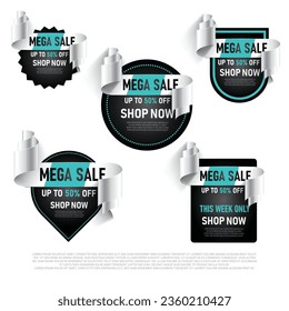 Set of flat design sale stickers. Vector illustrations for online shopping, product promotions, website and mobile website badges
