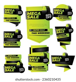 Set of flat design sale stickers. Vector illustrations for online shopping, product promotions, website and mobile website badges