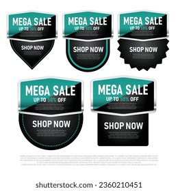 Set of flat design sale stickers. Vector illustrations for online shopping, product promotions, website and mobile website badges