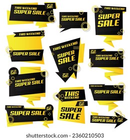 Set of flat design sale stickers. Vector illustrations for online shopping, product promotions, website and mobile website badges