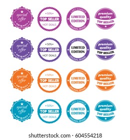 Set of flat design sale stickers. Vector illustrations for online shopping, product promotions, website and mobile website badges, ads, print material.