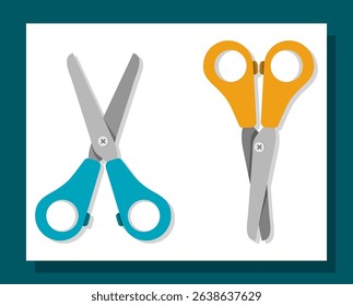 Set of Flat Design Scissors Illustration