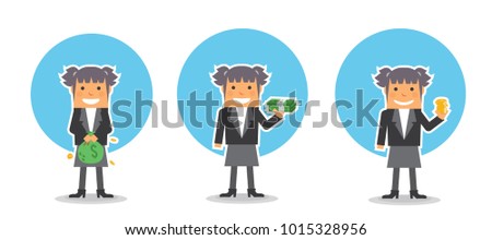 Set Flat Design Short Hair Pigtails Stock Vector Royalty Free