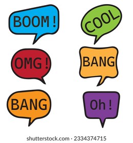 Set of flat design social network stickers. Isolated vector illustrations for online communication, networking, social media, web design, mobile message, chat, marketing material.