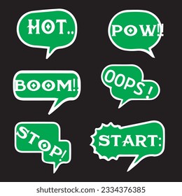 Set of flat design social network stickers. Isolated vector illustrations for online communication, networking, social media, web design, mobile message, chat, marketing material.