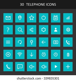 Conjunto De Botones E Iconos De Teléfono De Diseño Plano